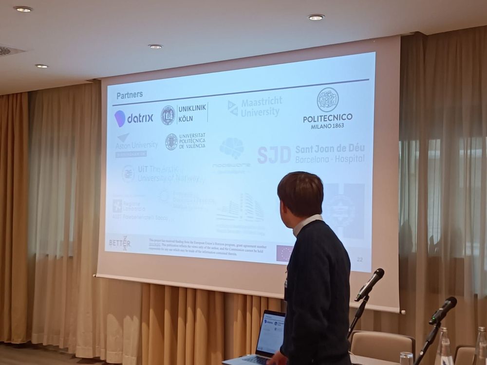 BetterAIProject's tweet photo. At the UNICA Project Kick-off, we presented the progress of the BETTER AI Health Project — both coordinated by Datrix. A great opportunity to show how federated learning advances healthcare while protecting data privacy. Two projects, one mission. 💡 #AI #HealthTech https://t.co/KziMgAQsVf