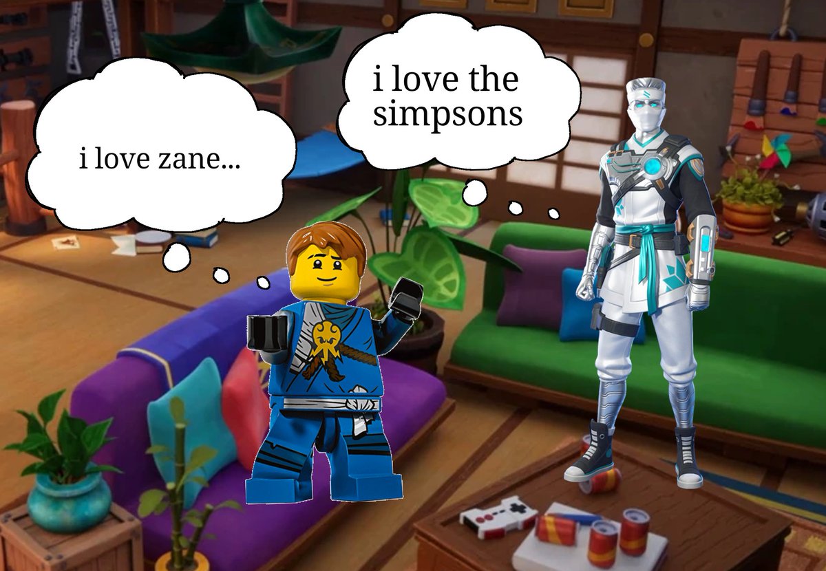 my brains really fried so when I try to daydream abt ninjago one looks like a normal lego and the other either looks like somebody's design on tumblr or one of the fortnite skins &amp; my head looks like this 24/7