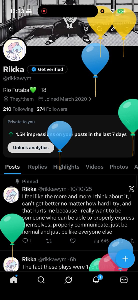 rikkawym's tweet photo. AAAAAHHHHHHH THE BALLONS ARE ATTACKING MEEEEE https://t.co/DC8HzsBpNC