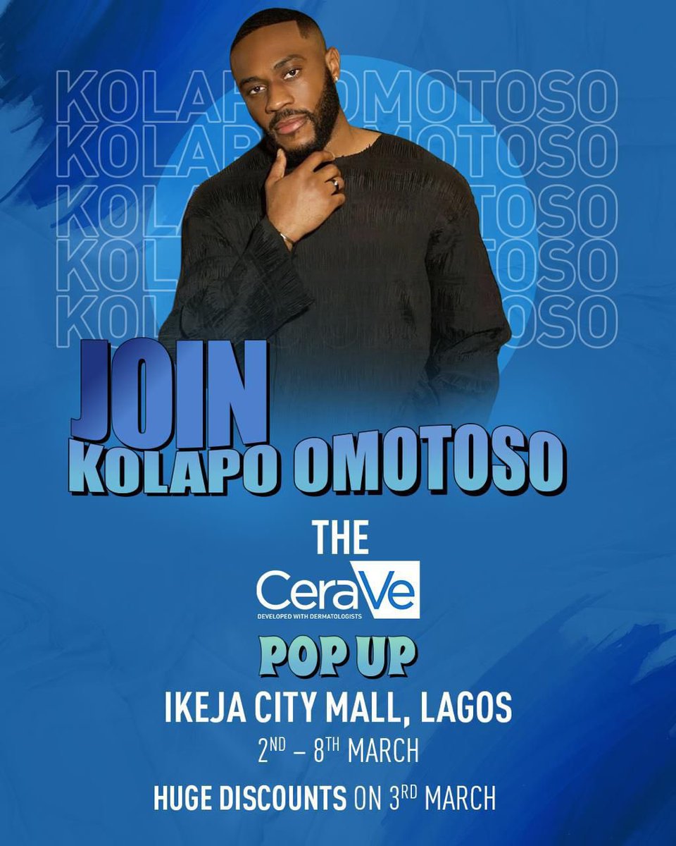 kolapo__o's tweet photo. I will be at the CeraVe pop up today and can’t wait to see y’all https://t.co/HZO1JyBhE0