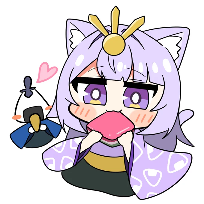 #絵かゆ 今日はひな祭りおかゆんはせn…あれ?なんで菱餅食べてるの!?