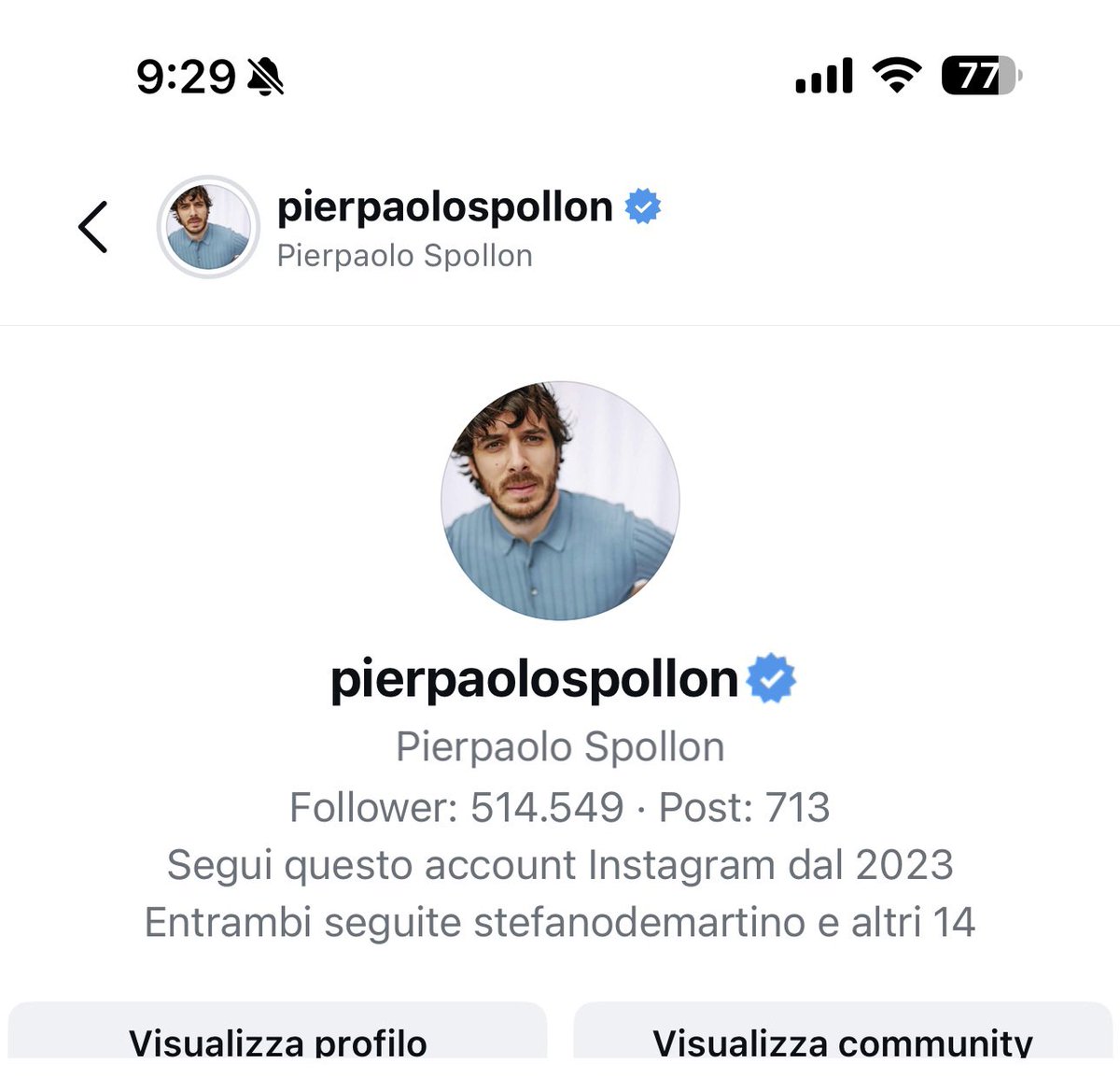 jealours's tweet photo. @pierspollon Pier anch’io ti voglio molto bene. Anche se io ti seguo su Instagram e tu no. https://t.co/vqQ3MtL1rG