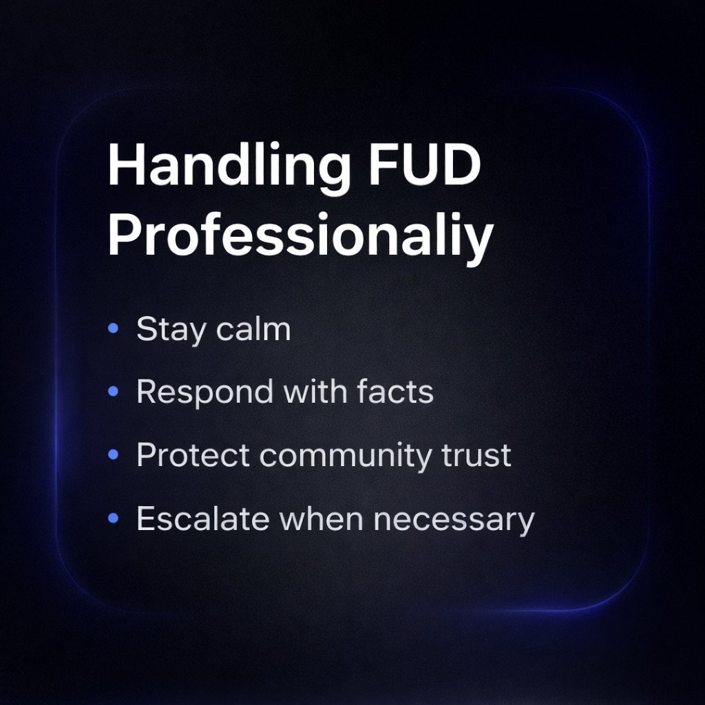 Elijah7740's tweet photo. Day 4 — Web3 Community Manager Journey
I studied how to handle FUD without damaging trust.
Reaction > Emotion.
Strong moderators:
• Acknowledge concerns
• Provide verified information
• Avoid arguments
• Protect the community tone
Leadership in communities starts in the chat. https://t.co/9mBKn7dKXa
