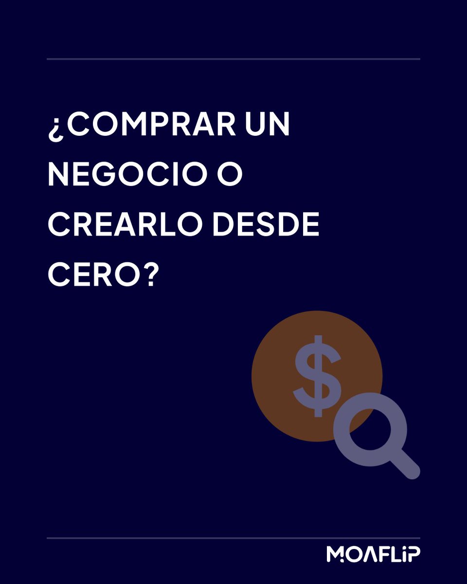 moaflip's tweet photo. ¿Qué es más conveniente: comprar o crear un negocio desde cero? 
Hoy te explicamos por qué comprar puede ser la decisión más estratégica ⏳

Contáctanos en https://t.co/7svUpPp8bq https://t.co/SpHihBHAED