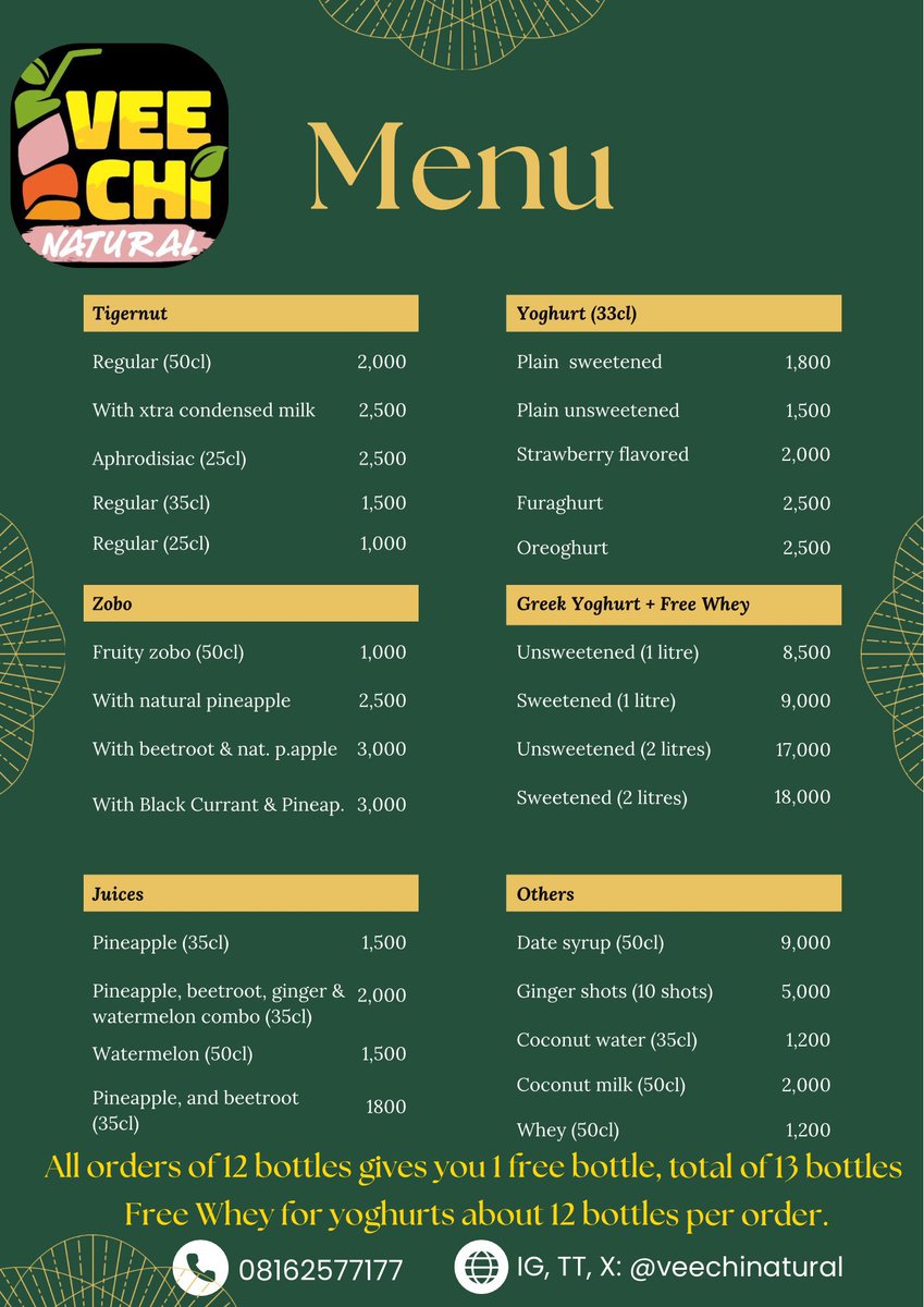 ChikaodiVivian's tweet photo. Tigernut and zobo drinks available at @Dmkit_chen today.
Don’t forget to stop by and eat with a cold bottle of zobo or tigernut.
📍28 Alcon Road, opp Mountain of Fire Church, Woji.
You can also order food and drinks from Chowdeck.
Kindly repost 🤝 https://t.co/bw2ddzPq3j