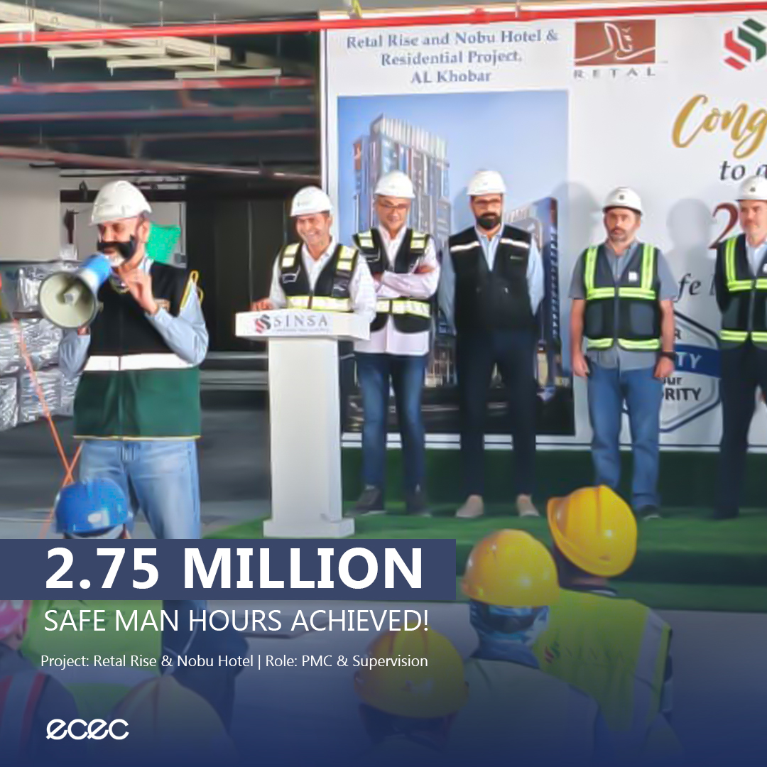 ECEC_Consulting's tweet photo. 2.75 مليون ساعة عمل آمنة في مشروع ريتال! 🛡️👷‍♂️

فخورون بدورنا كـ  PMC ومشرف هندسي يضع السلامة أولاً.

الإتقان في  ecec يبدأ بحماية الإنسان.

 #ecec #Vision2030 #BuiltOnSafety #مبني_على_السلامة https://t.co/ZzJ4ZHZbGU