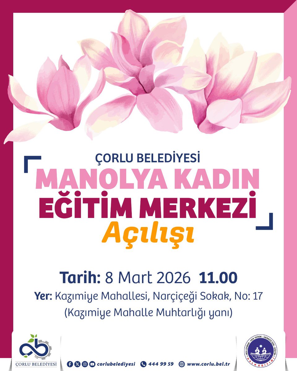 🌺Manolya Kadın Eğitim Merkezi’miz açılıyor…

🔆8 Mart Dünya Emekçi Kadınlar Günü’nde 3. kadın eğitim merkezimizi hayata geçiriyoruz. Kazımiye Mahallemizde yer alan Manolya Kadın Eğitim Merkezi’mizin açılışına tüm hemşehrilerimizi davet ediyoruz…