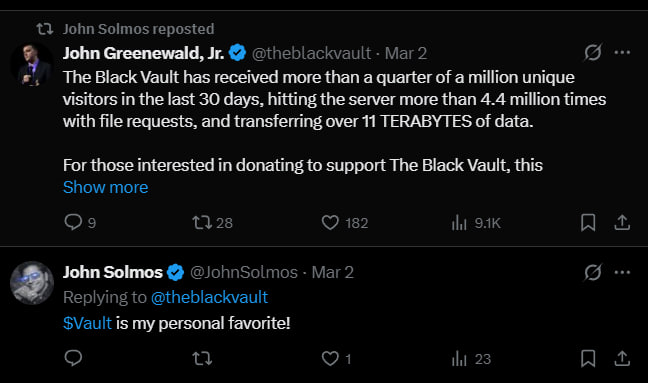 VRmaxoeth's tweet photo. This is HUGE! Don't fade the lore.

@JohnSolmos has literally onboarded or assisted in getting 3 huge people to receive fees and join comms.

$HODL 8 Mil
$GOOSE 1 Mil 
$VAULT 400k

just look at the pics easy millions huge lore right up there with HODL. $PIZZA https://t.co/UsocqilzqX