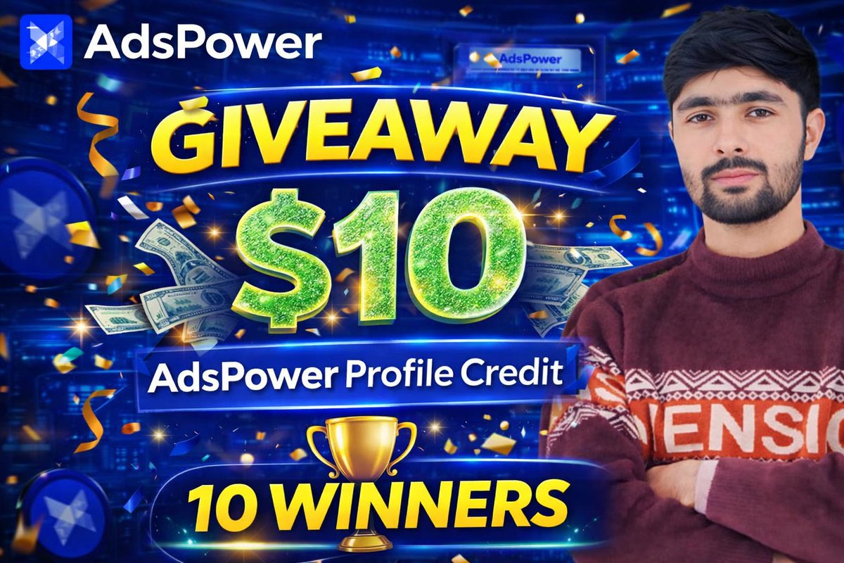 PrinceAmjad78's tweet photo. AdsPower Profile Credit Giveaway 💰 

Simple Task To Join Giveaway 💰 
Task 1 : Follow me &amp;  @AdsPowerBrowser 
Task 2: Retweet &amp; Tag 3 Friends  
That's All ✅ 
Sinup 👇 
https://t.co/5jvSBONkh9

Get Discount 🏷️ Use Coupon Code 👉👉 AmjadOnlineYT 👈
#AdsPowerGiveaway #AdsPower https://t.co/jWD7PONI1t