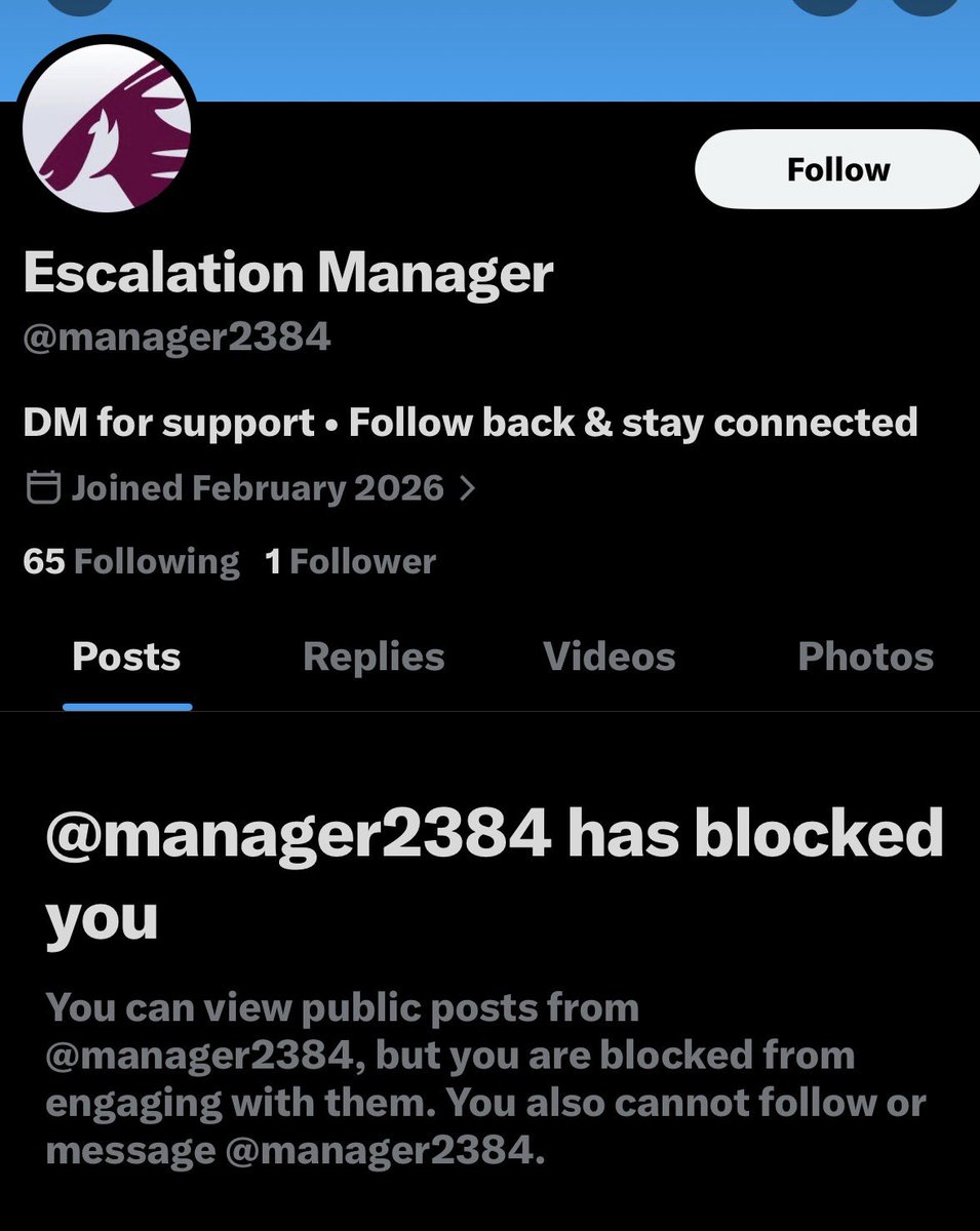 Shiqony's tweet photo. @qatarairways The escalation manager has blocked me after asking me couple of questions, please shed some light on this issue, I need assistance https://t.co/rsuQQmRvNt