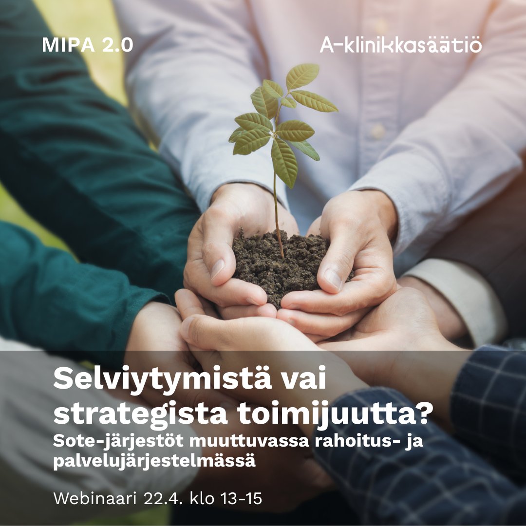 MIPAverkosto's tweet photo. Tervetuloa @MIPAverkosto webinaariin kuulemaan ajankohtaista tietoa järjestöjohtamisen paradokseista, mielenterveys- ja päihdeyhdistysten tulevaisuuden näkymistä sekä järjestöjen muuttuvista rooleista.  
Ke 22.4. klo 13-15
Ilmoittautumiset viim. 17.4.: https://t.co/vxKPdcum2H https://t.co/1MMUYMCKKD