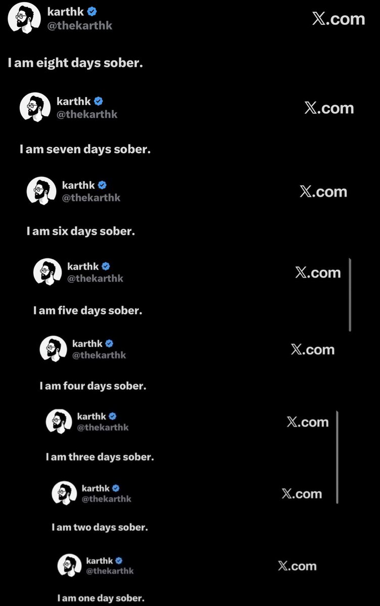 I am nine days sober.