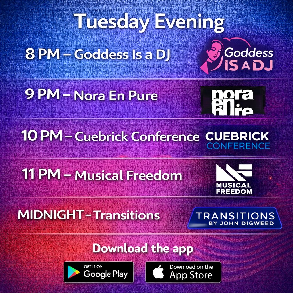 🎧 TUESDAY ON AIR

Here’s today’s schedule on Radio Dance Roma 🇮🇹
24/7 non-stop electronic music, exclusive radioshows &amp; DJ sets.

Turn up the volume and join us live ↓
🔊 Listen now: radiodanceroma.it

#NowPlaying #Techno #HouseMusic