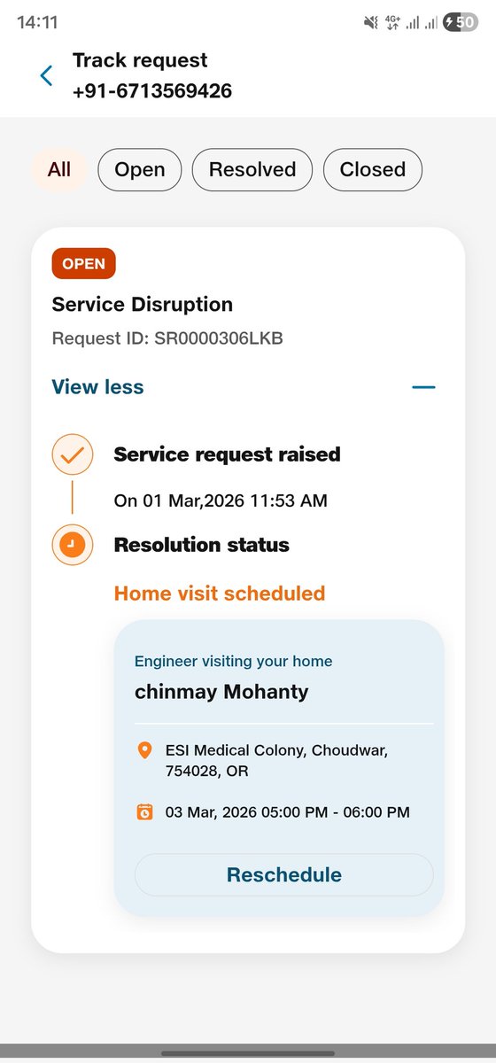 bikashKMB's tweet photo. @JioCare thats how you guys solve the issue when the time of technician visit come your team just reschedule it again what a fraud service https://t.co/4n98GwqeCb