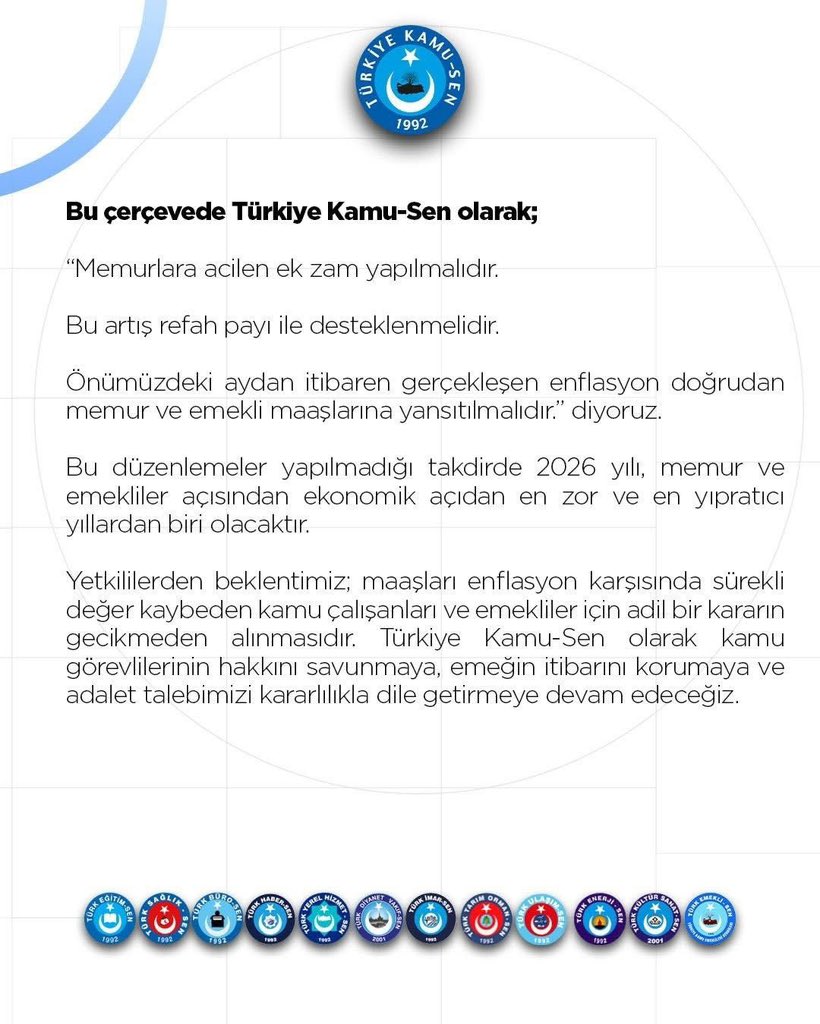 ttosgm's tweet photo. MAAŞLAR CEBE GİRMEDEN ERİDİ
 
💢TÜİK tarafından açıklanan 2026 yılı şubat ayı enflasyon verileri, ocak ayında ortaya çıkan olumsuz tabloyu teyit etmiş; milyonlarca memur ve emeklinin yaşadığı ekonomik daralmanın giderek derinleştiğini bir kez daha göstermiştir. https://t.co/heDQT8UABi