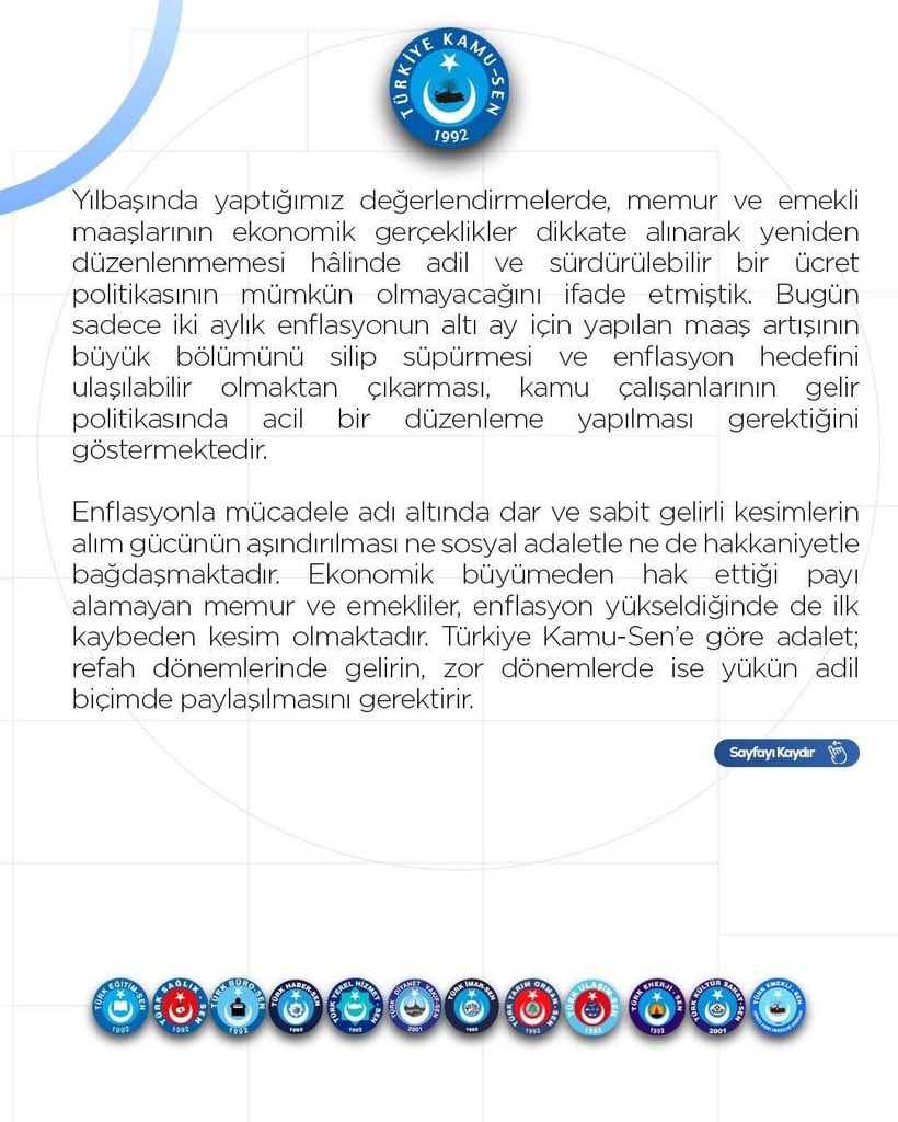 ttosgm's tweet photo. MAAŞLAR CEBE GİRMEDEN ERİDİ
 
💢TÜİK tarafından açıklanan 2026 yılı şubat ayı enflasyon verileri, ocak ayında ortaya çıkan olumsuz tabloyu teyit etmiş; milyonlarca memur ve emeklinin yaşadığı ekonomik daralmanın giderek derinleştiğini bir kez daha göstermiştir. https://t.co/heDQT8UABi