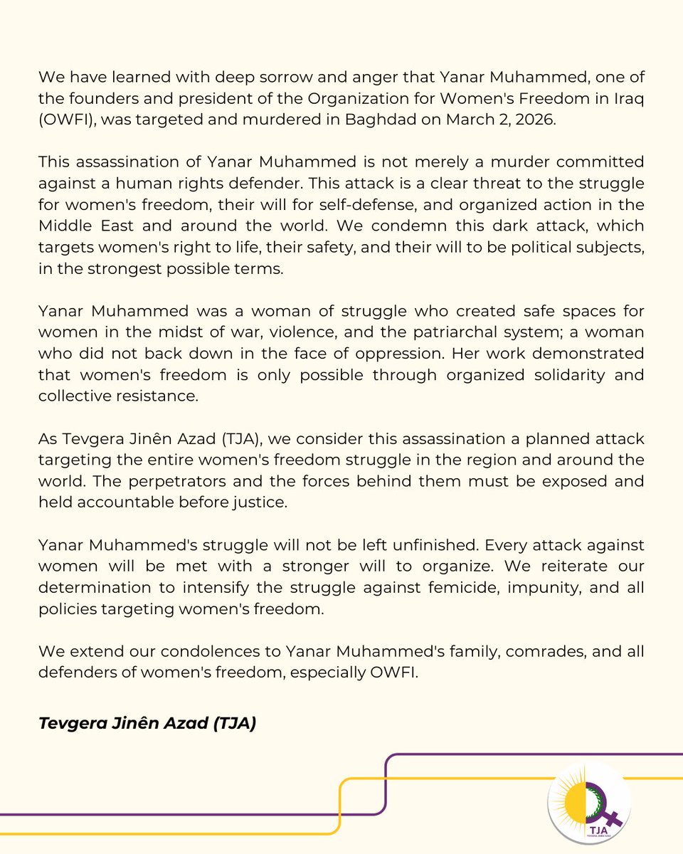 Tevgera Jinen Azad-Information Center tweet media