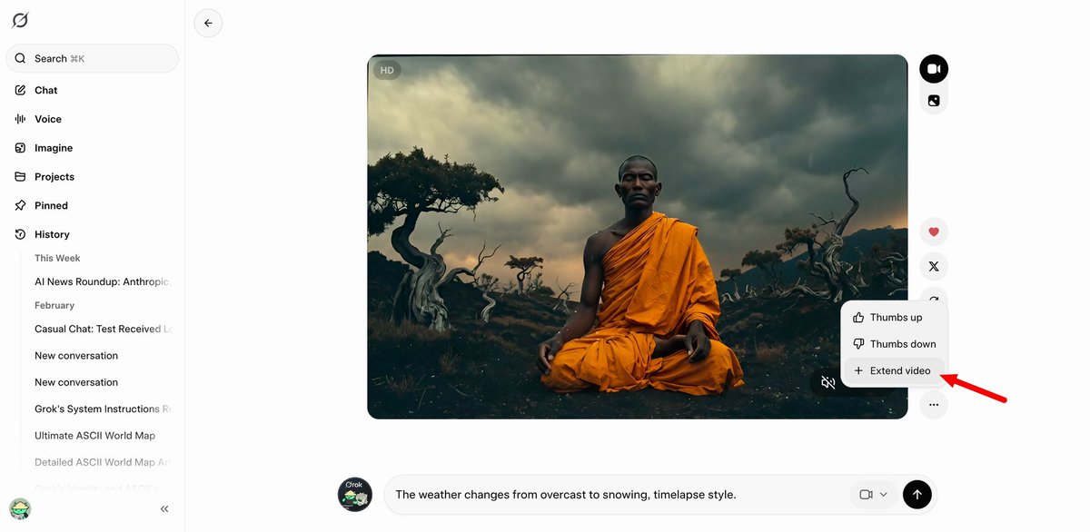 Extend video menu option