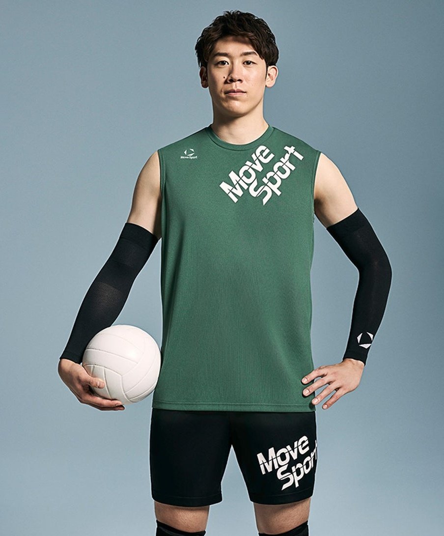 Yuki in this Green Sleeveless Shirt for Movesport 🔥😩 #石川祐希