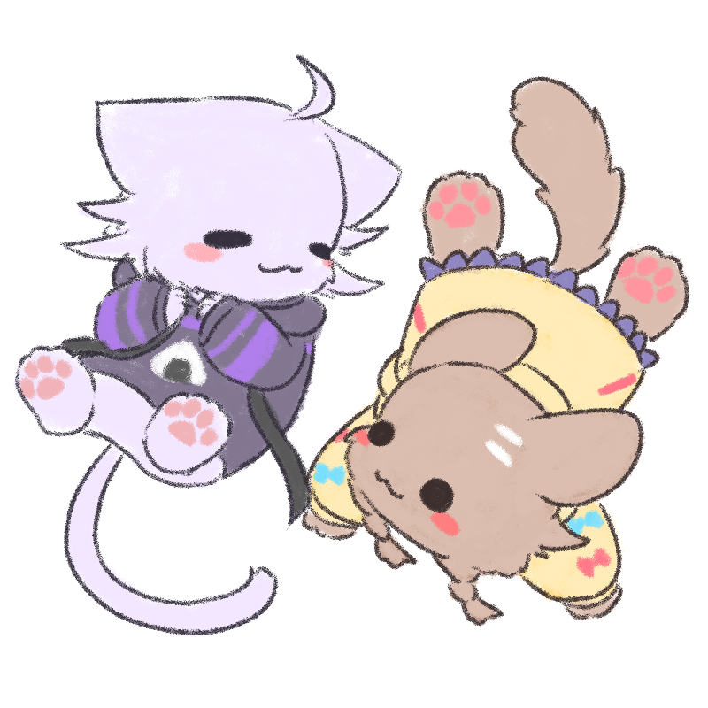 🎵🐱🐶🎵
#絵かゆ #できたてころね