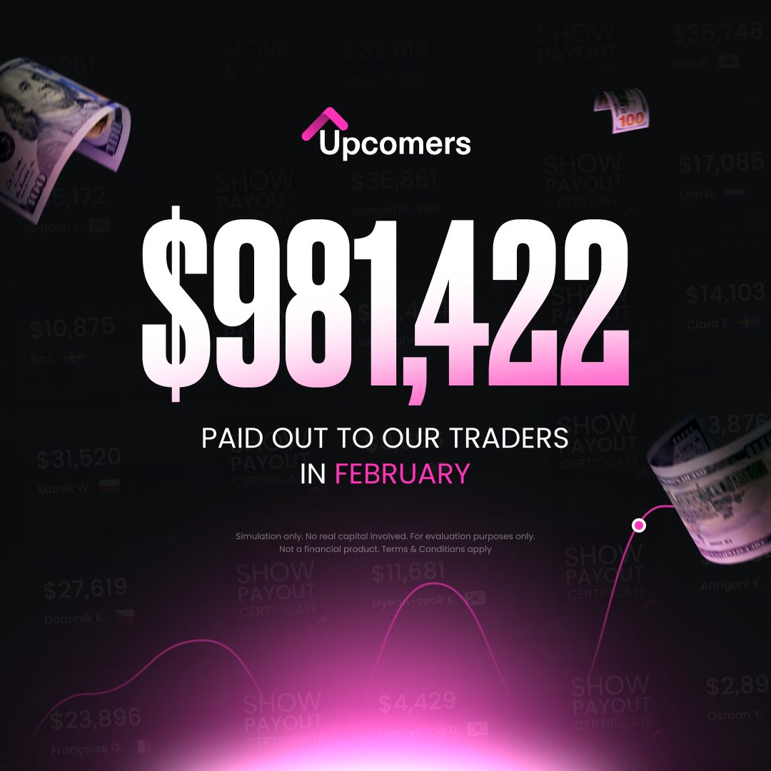 February recap:
$981,422 paid out to our traders!💸

March is here - let's break the MILLION🚀

Congratulations to all our traders!