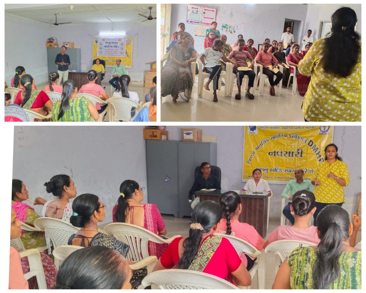 આજ રોજ ગણદેવી તાલુકાના પોંસરી (PHC બિગરી) પંચાયત ખાતે જિલ્લા માનસિક સ્વાસ્થ્ય ટીમ દ્વારા 'માનસિક સ્વાસ્થ્ય જાગૃતિ' કાર્યક્રમ યોજાયો. જેમાં માનસિક રોગોના લક્ષણો, નિવારણ અને ઉપલબ્ધ સારવાર વિશે ગ્રામજનોને ઊંડાણપૂર્વક માર્ગદર્શન આપવામાં આવ્યું. માનસિક સ્વાસ્થ્ય એ જ સાચું સુખ!