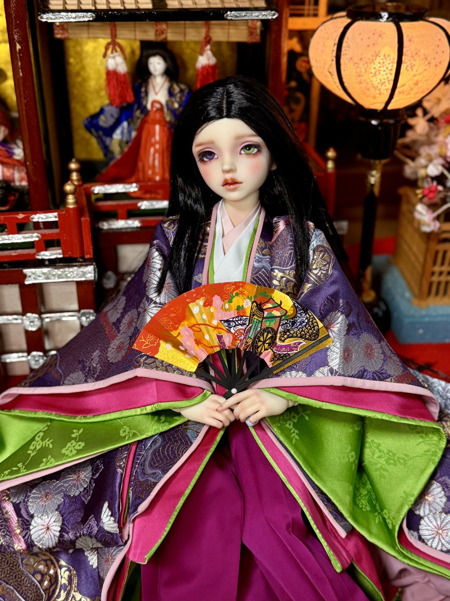 三月三日 #雛祭り 今年の雛祭りは桔梗さんに十二単を着てもらいました