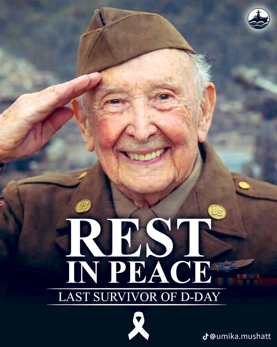 🫡RIP to a true American hero.

𝐉𝐚𝐤𝐞 𝐋𝐚𝐫𝐬𝐨𝐧, or "Papa Jake" as he came to be known, one of the young men who stormed Omaha Beach on D-Day, has passed at 102. 

On June 6, 1944, he stepped into gunfire so the world could move closer to freedom. He never called himself a
