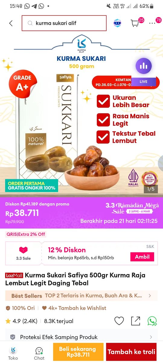 Puasa tinggal hitungan hari, udah mulai kepikiran kirim-kirim parcel belum? 😭
Gue sih kalo lagi nyari hampers murah langsung cus ke Lazada 3.3 Ramadan Mega Sale. Banyak yang under 100rb tapi tampilannya tetep mevvah!

lazada.co.id/i505006586-s65…