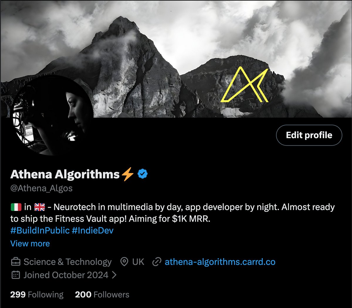Athena_Algos's tweet photo. 200 followers achieved in just a few weeks, now let's get to 300 🚀

When I first returned to X after years, I wasn't so sure about it because I never really liked socials, but here I found a great supporting community and a lot of nice people building super interesting things, so I'm really happy I came back!

#connect #solodev #appdev #buildinpublic