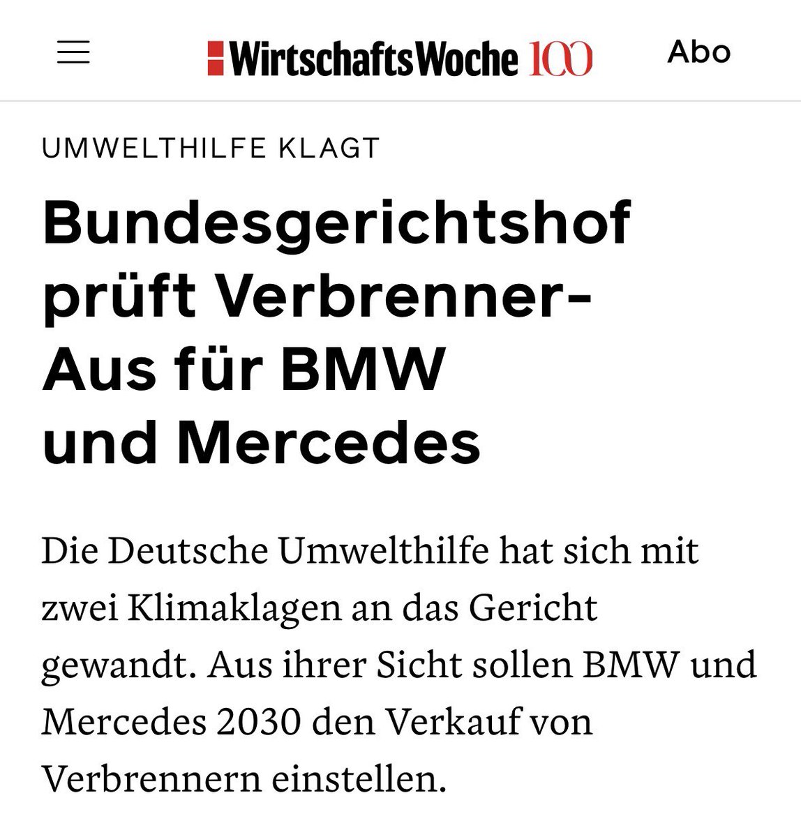 Die Deutsche #Umwelthilfe klagt, weil ihnen das #VerbrennerAus zu spät kommt. Natürlich auch mit Ihrem #Steuergeld. 2024 waren es 2,5 Millionen Euro. Herr #Merz, wir haben immer noch #551 Fragen! #NGO

Im Übrigen ist die Klage ziemlich aussichtslos, denn nur der demokratisch