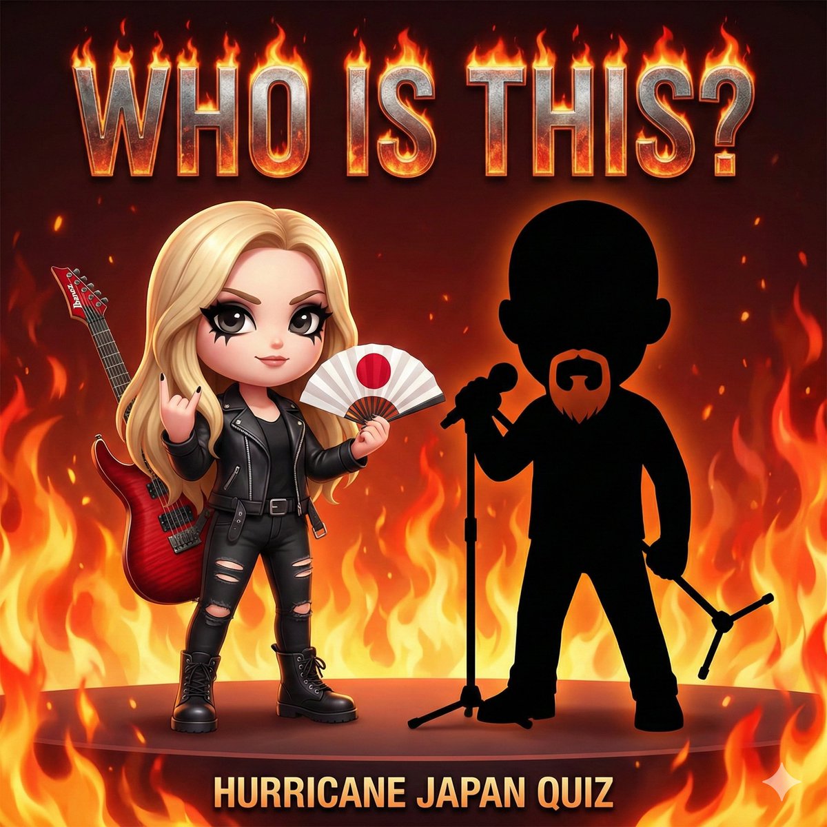 HurricaneJapan's tweet photo. 🇯🇵 HURRICANE JAPAN ！🌪️

 ニタちゃんと共演している、この「伝説のヴォーカリスト」は誰だ！？
���ント：シカゴ出身のあのバンドのフロントマン🎤

楽曲『Dead Inside』で歴史的No.1を獲得👑
特徴的なアゴ髭…？

わかった人はリプで教えてね！正解は後日発表！🤘

#NitaStrauss #HURRICANEJAPAN https://t.co/bebgEzeEe7