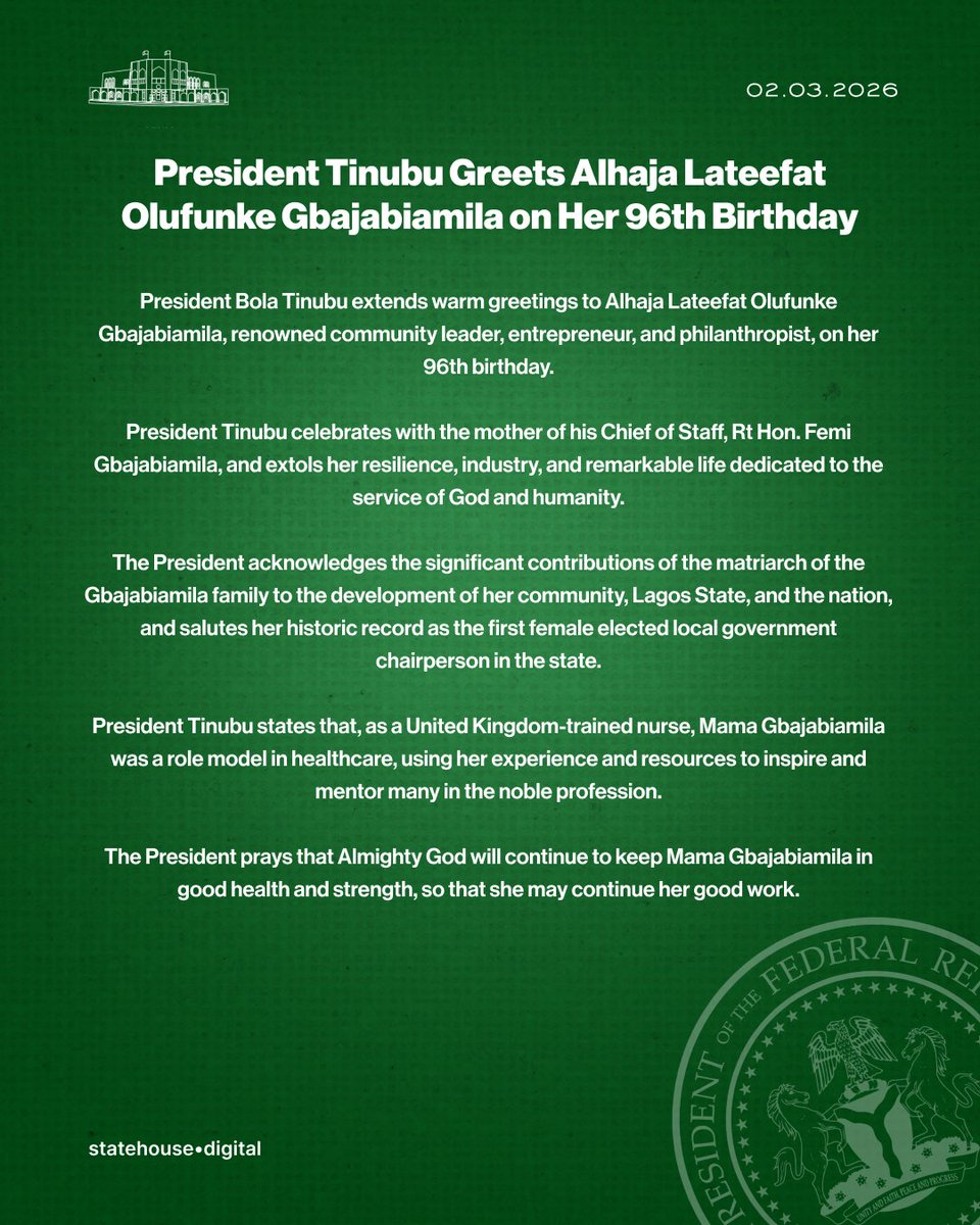 Presidency Nigeria tweet media