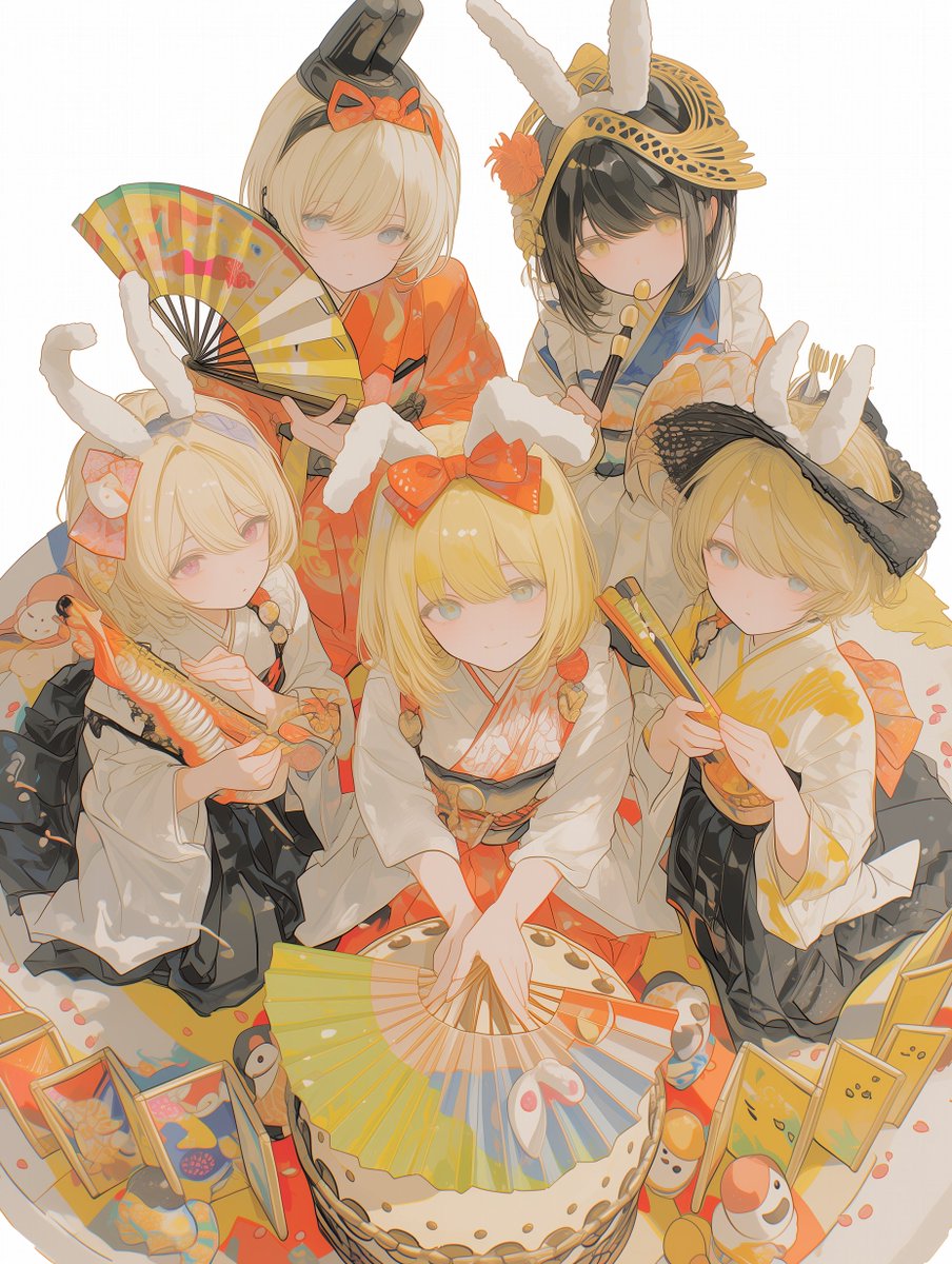 niji7 #AIart 今日はひな祭りなので、ウチの五人囃子です！ ショタです