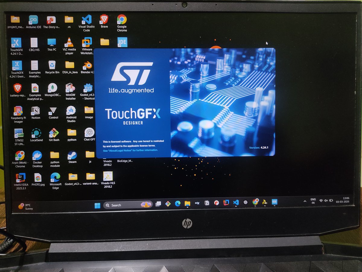 ArpitC20105's tweet photo. System Innovations:

Heterogeneous Compute: @AMD FPGA math + @ST_World STM32 UI.

Verilog MAC Engine: Pure-silicon AI unit for NIH datasets.

Time-Multiplexed Bus: 8-bit parallel link for live UI/diagnostics.

Fault-Tolerant UI: TouchGFX gauge with a hardware fallback. https://t.co/I64mqXqjVr