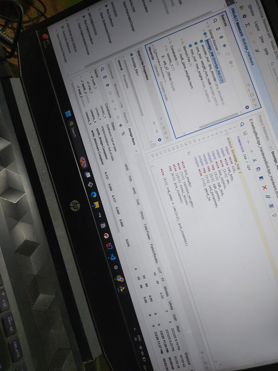 ArpitC20105's tweet photo. System Innovations:

Heterogeneous Compute: @AMD FPGA math + @ST_World STM32 UI.

Verilog MAC Engine: Pure-silicon AI unit for NIH datasets.

Time-Multiplexed Bus: 8-bit parallel link for live UI/diagnostics.

Fault-Tolerant UI: TouchGFX gauge with a hardware fallback. https://t.co/I64mqXqjVr