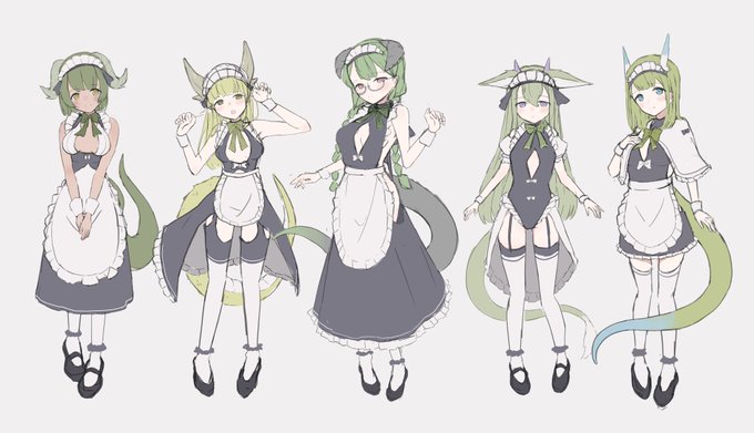 メイド竜ちゃんたち、並べても可愛い
また清書したらアップします✏️ 