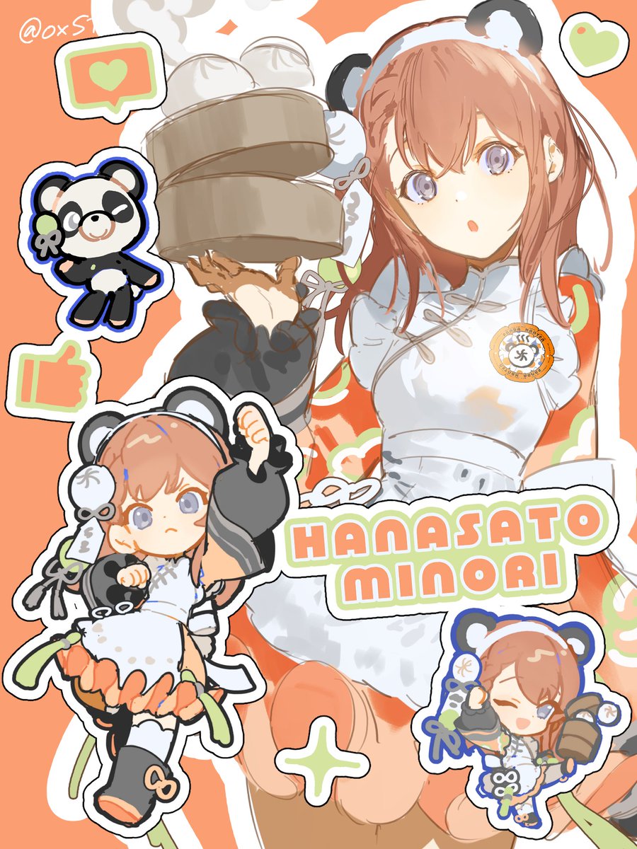 #クリフェス

イラストの進捗その１
い～あるふぁんくらぶにてデザインさせてもろた衣装で架空のお店をテーマにしたグッズを制作中🐼🥟

※監修OKいただいてます！