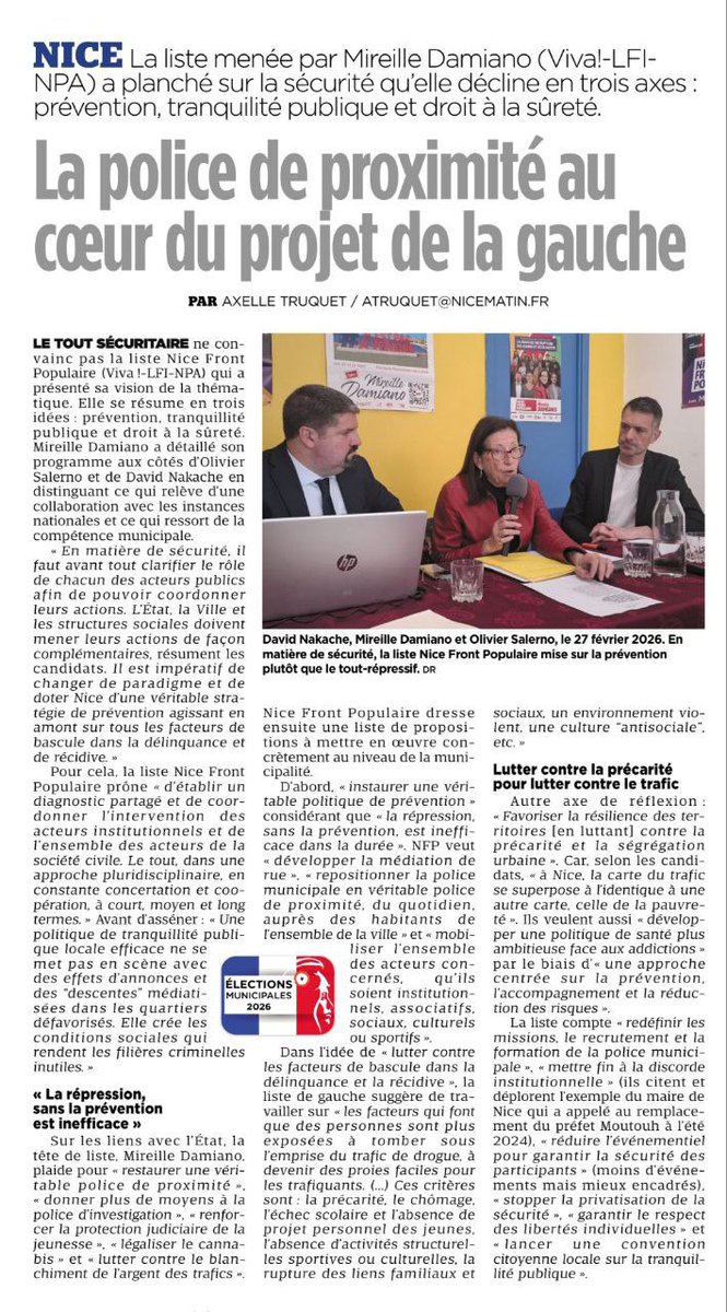 L’enjeu de tranquillité publique à Nice mérite mieux que la fuite en avant autoritaire d’Estrosi et Ciotti. 

Retrouvez l’article de <a href="/Nice_Matin/">Nice-Matin</a> sur notre programme : nicematin.com/societe/politi…