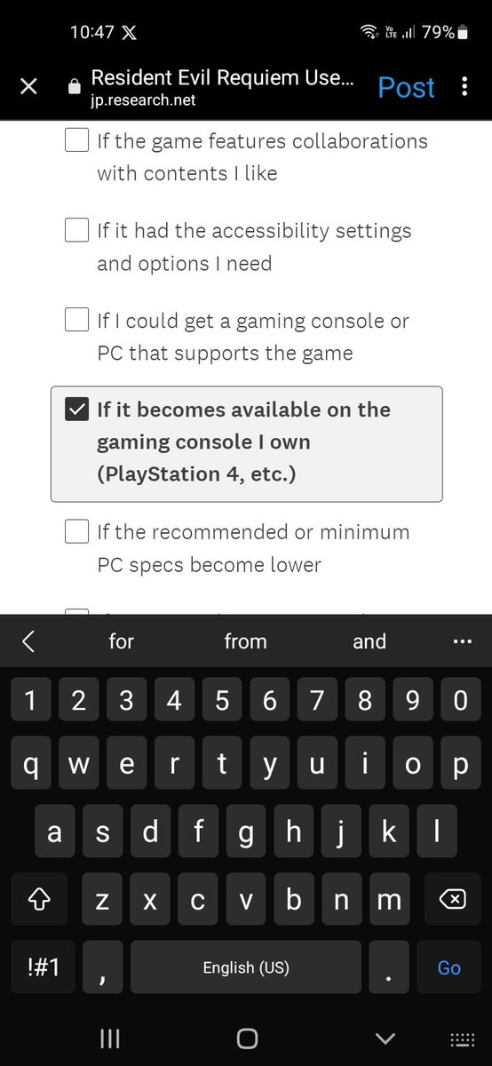 Tyrellwc6's tweet photo. @Nerotrademark This was another question that was asked towards the end of survey  would you purchase requiem if and this was the one of the options forgot to post it with first post I sent and no problem just letting us ps4 users know about it https://t.co/neCFjX0xeK