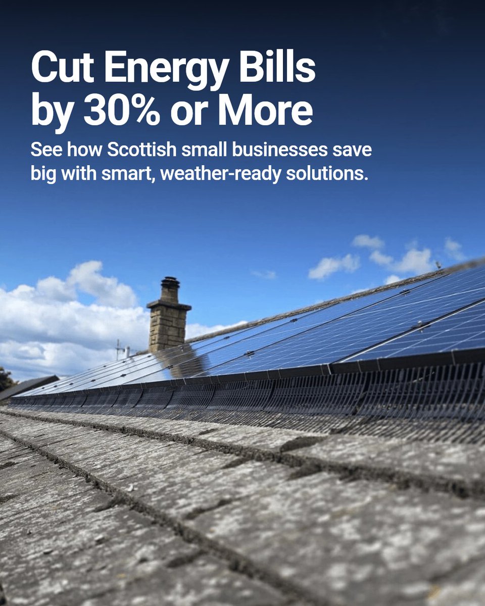 ScotlandEnergy's tweet image. ⚡️ Small businesses across Scotland are slashing energy bills by 30%+ with smart, tailored solutions. Real savings, real comfort, and a greener future—all built for our weather. Ready to join them? #ScotlandGoesSolar #CleanEnergyForScotland #SmartHeatSmartScotland