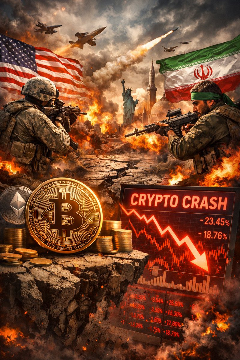 DefinixApp's tweet photo. Geopolitical tensions involving the U.S. and Iran have hit global markets and sent crypto prices into volatility. 

Bitcoin dipped sharply below key levels as traders reacted to conflict headlines and rising oil prices, then rebounded as uncertainty continued. 

While short-term price swings are scary, long-term traders may see this as an opportunity: volatility often sets up major breakouts, and catalysts like macro stress can drive structural rotation into digital assets. 

Stay focused, trade smart, and plan long instead of panic selling.

#Crypto #Bitcoin #Definix #TradingOpportunity #GeoPolitics