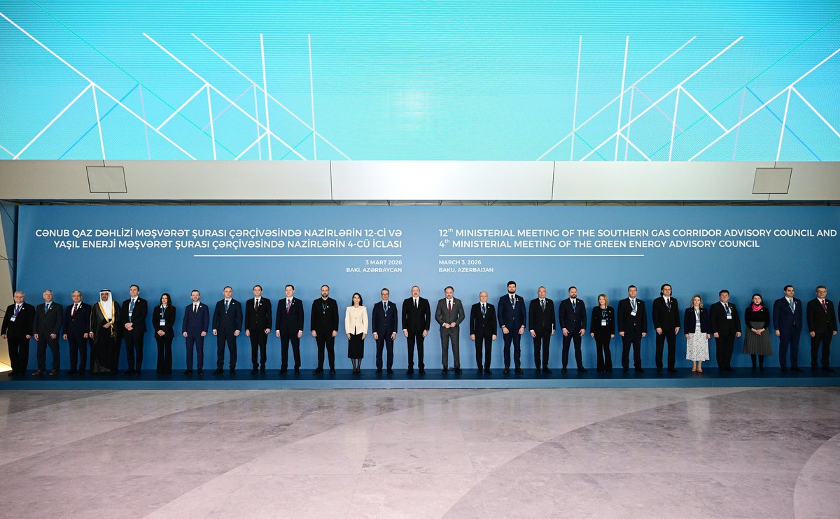 ItalyinBaku's tweet photo. Participation to the 12th Southern Gas Corridor Ministerial and to the 4th Green Energy Advisory Council in Baku. Strategic importance of @TAPItalia for European energy security, with more than 45 bcm of gas transported since 2020. https://t.co/p6OB7SQ1g0