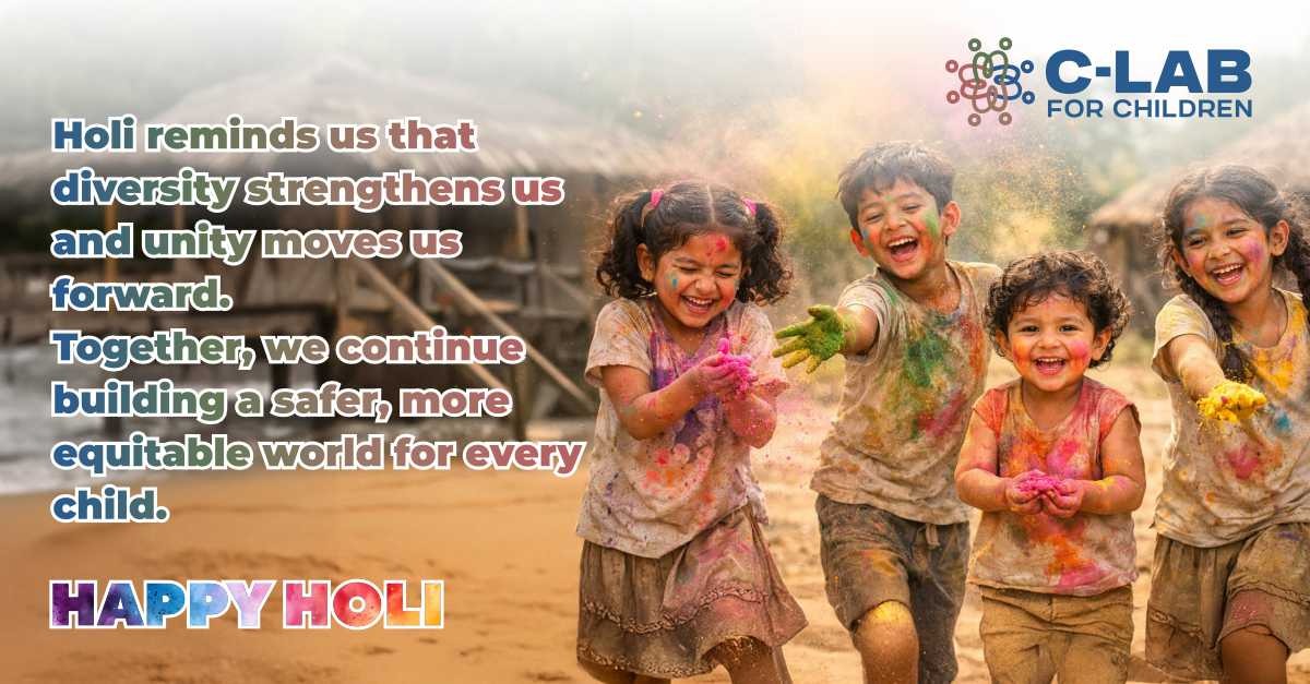 CLABForChildren's tweet photo. Team Centre for Legal Action and Behaviour Change(C-LAB) wishes you all a very Happy Holi!

#CLABForChildren #Holi2026 https://t.co/TjseAxgn5W