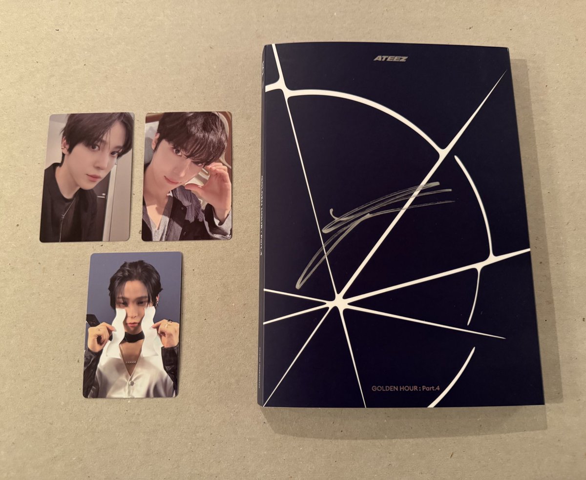 WTS ATEEZ Golden Hour Pt. 4 Signed Albums Wooyoung, Yunho and Jongho

Unsealed but come with photocards! (I tried to match up the signature with the members photocards as best as I could) 

Want: $39 for each + shipping

Can do international, but shipping will be more expensive!