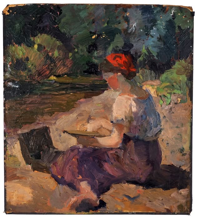 Nika Georgievna Golts. “Tanya dibujando”.
La pintora representada es Tatyana Isaakovna Livshits.