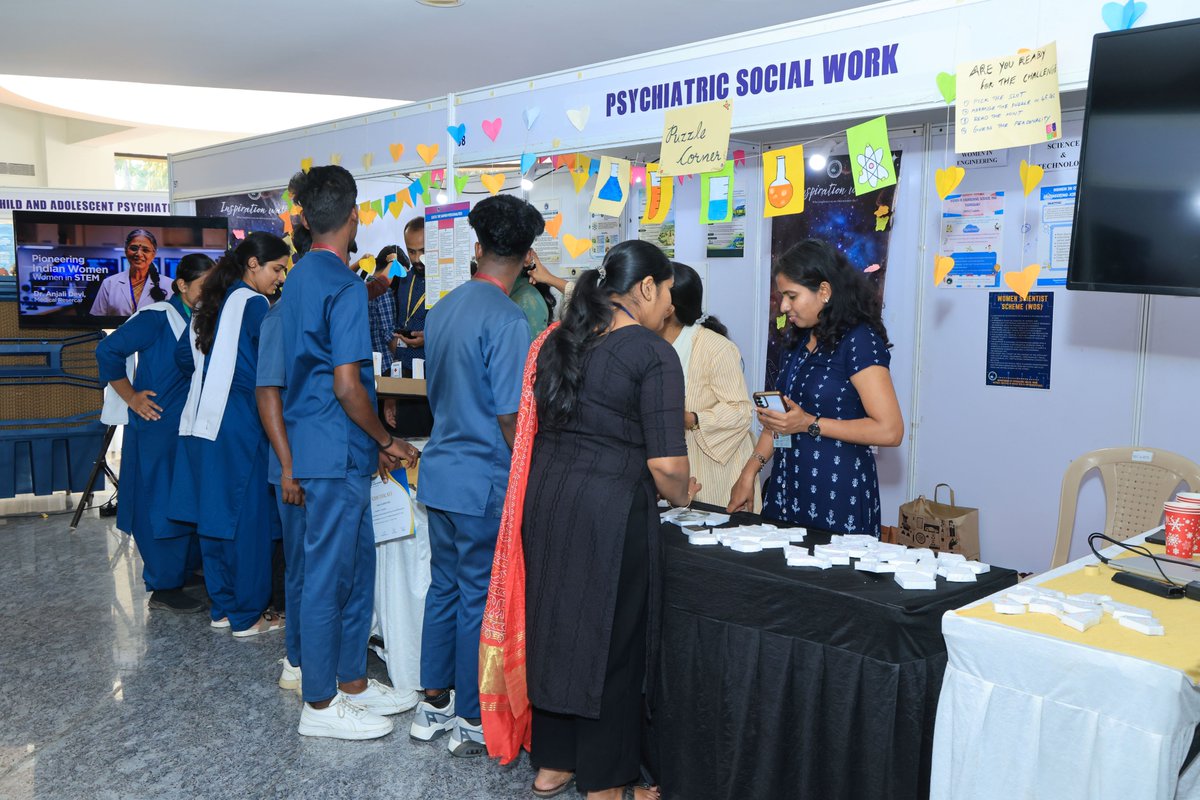 NIMHANS_BLR's tweet photo. National Science Day 2026 began today at NIMHANS with the inauguration of our Science Exhibition at the Convention Centre.

Join us tomorrow (March 4th) for Day 2!
🔬 Interactive exhibits
🧠 Neuroscience &amp; mental health displays
🎟️ Free entry https://t.co/bbWFq1hi4n