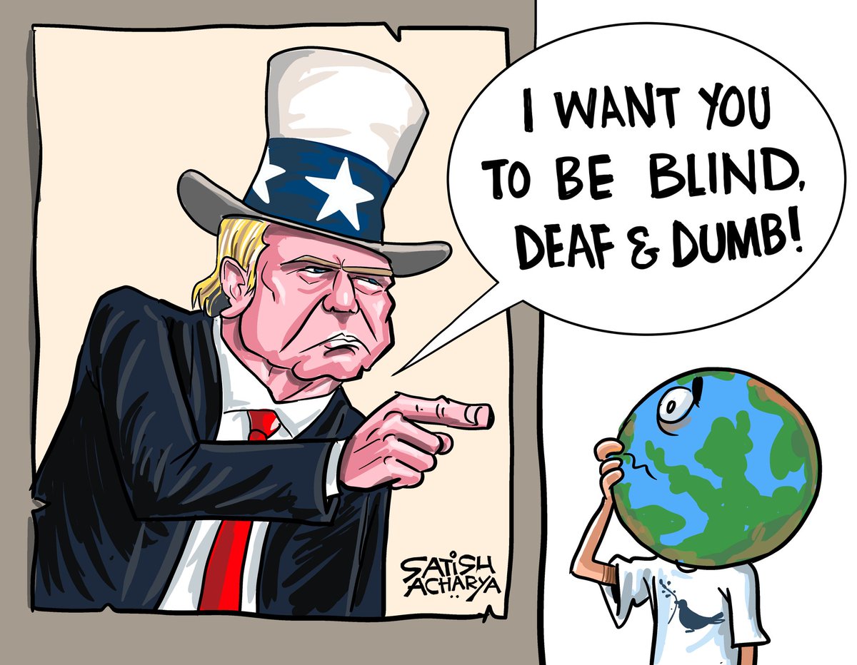 Donald Trump wants YOU to...
<a href="/DainikBhaskar/">Dainik Bhaskar</a> cartoon. #USIranConflict