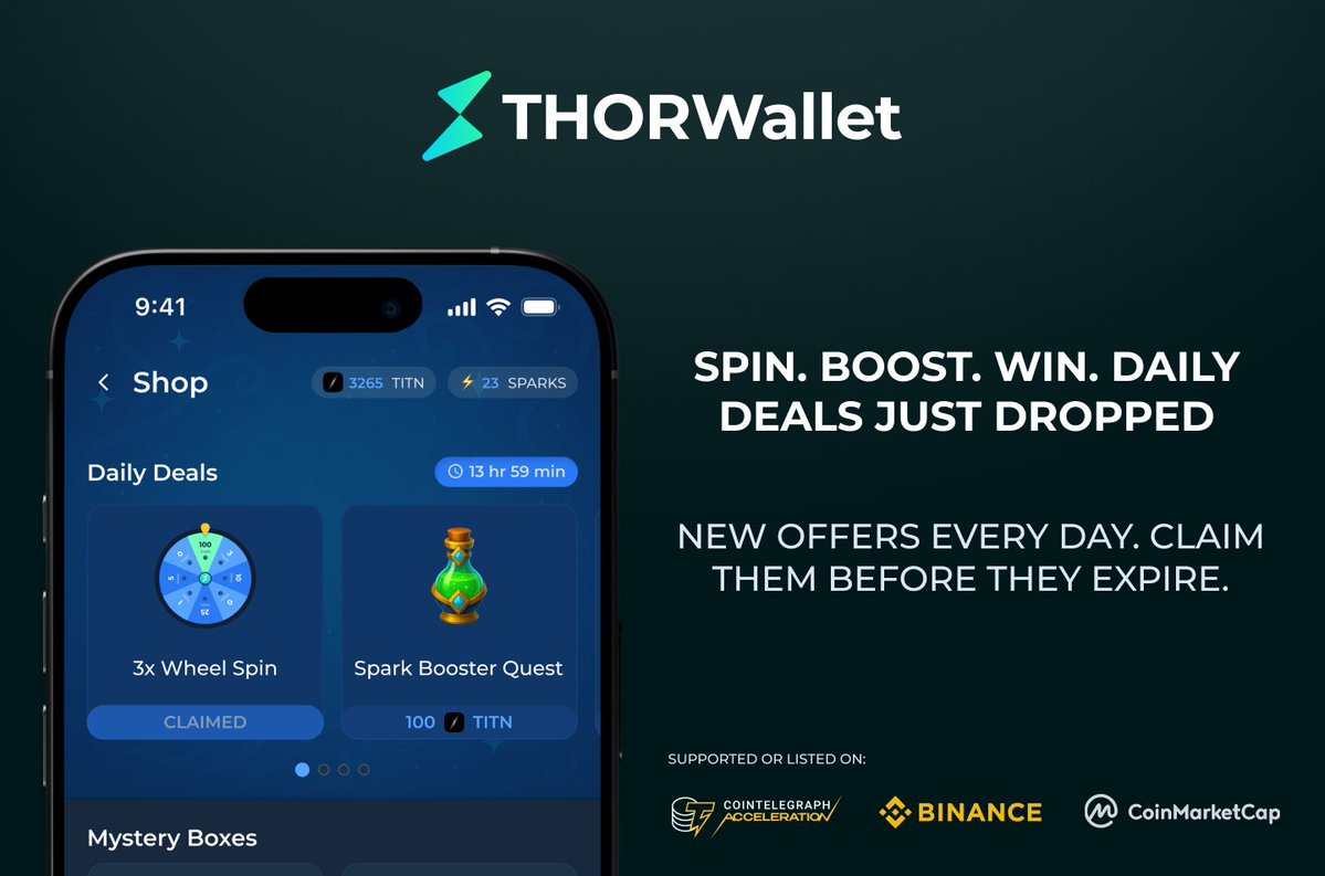 Daily Deals are coming to THORWallet ⚡

Spin. Boost. Win.
Fresh offers every 24h inside the Shop.

Claim them before they expire.

Available in the upcoming app update.