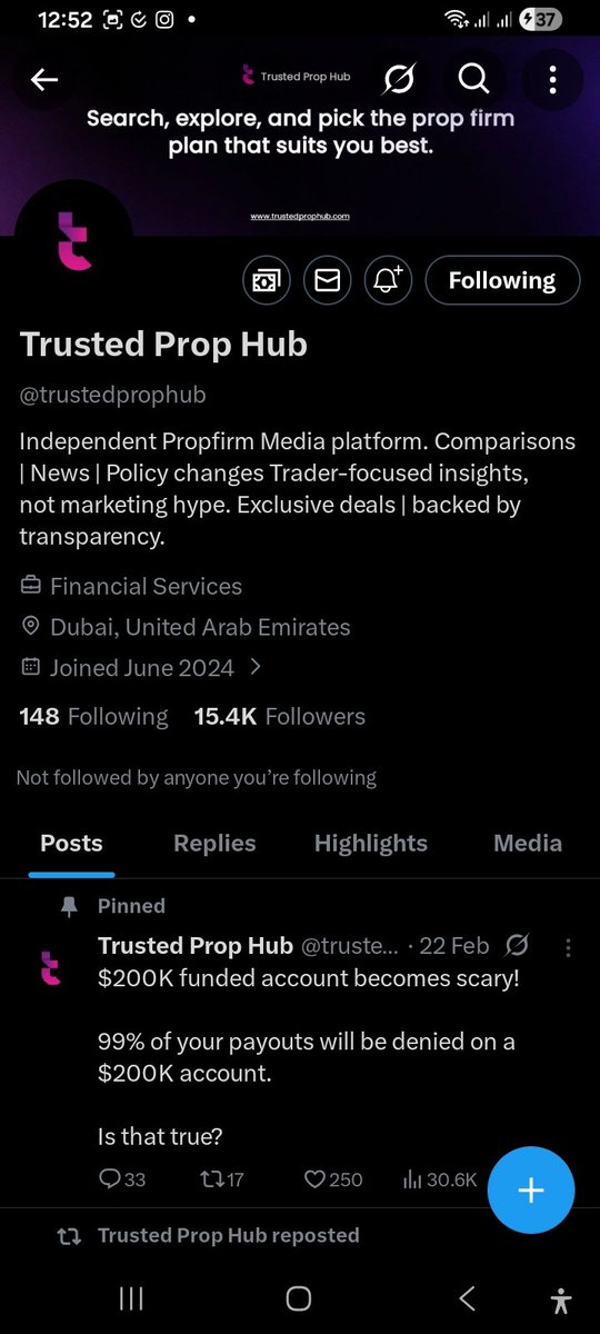 Emmaelitetrader's tweet photo. @support_tph @cointracts @trustedprophub Done https://t.co/uNDznRDu2s